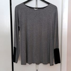 Club Monaco Top with faux leather cuff details